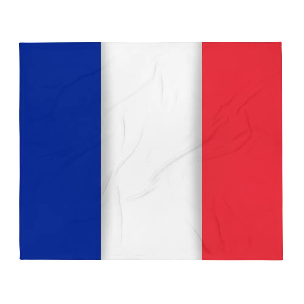 Blue White Red Flag Colored Throw Blanket product image (2)