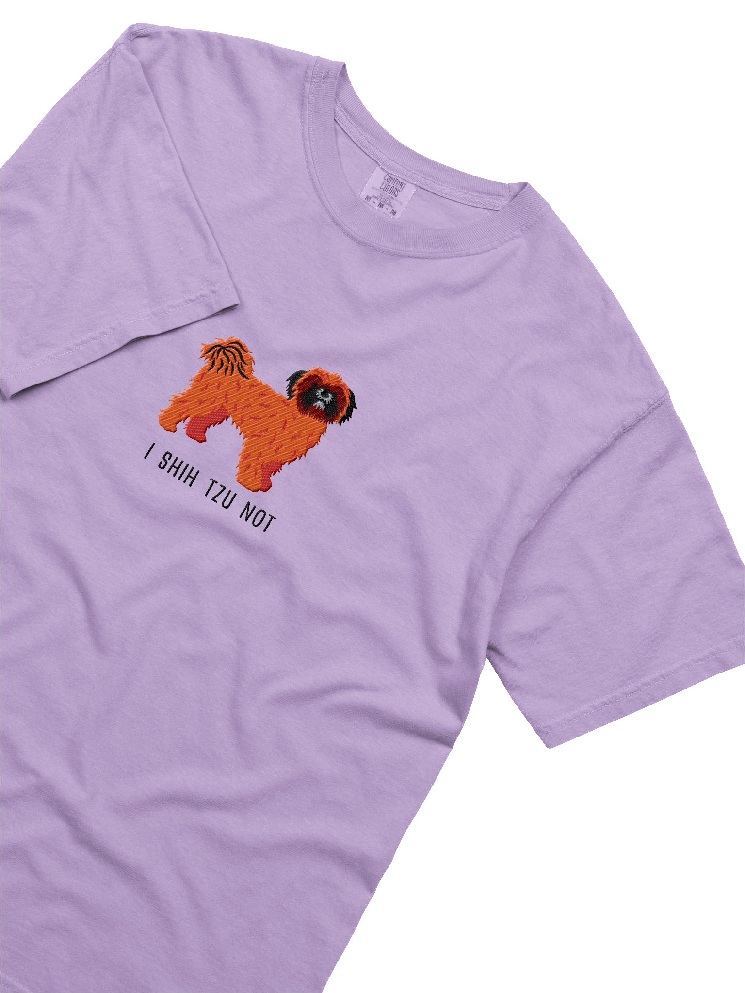 I Shih Tzu Not T-Shirt(Embroidered) of a Shih Tzu(Red, Black Mask) product image (8)