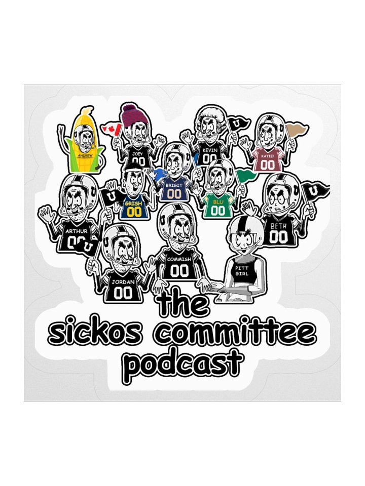 The Sickos Committee Podcast Extended Crew Sticker product image (1)