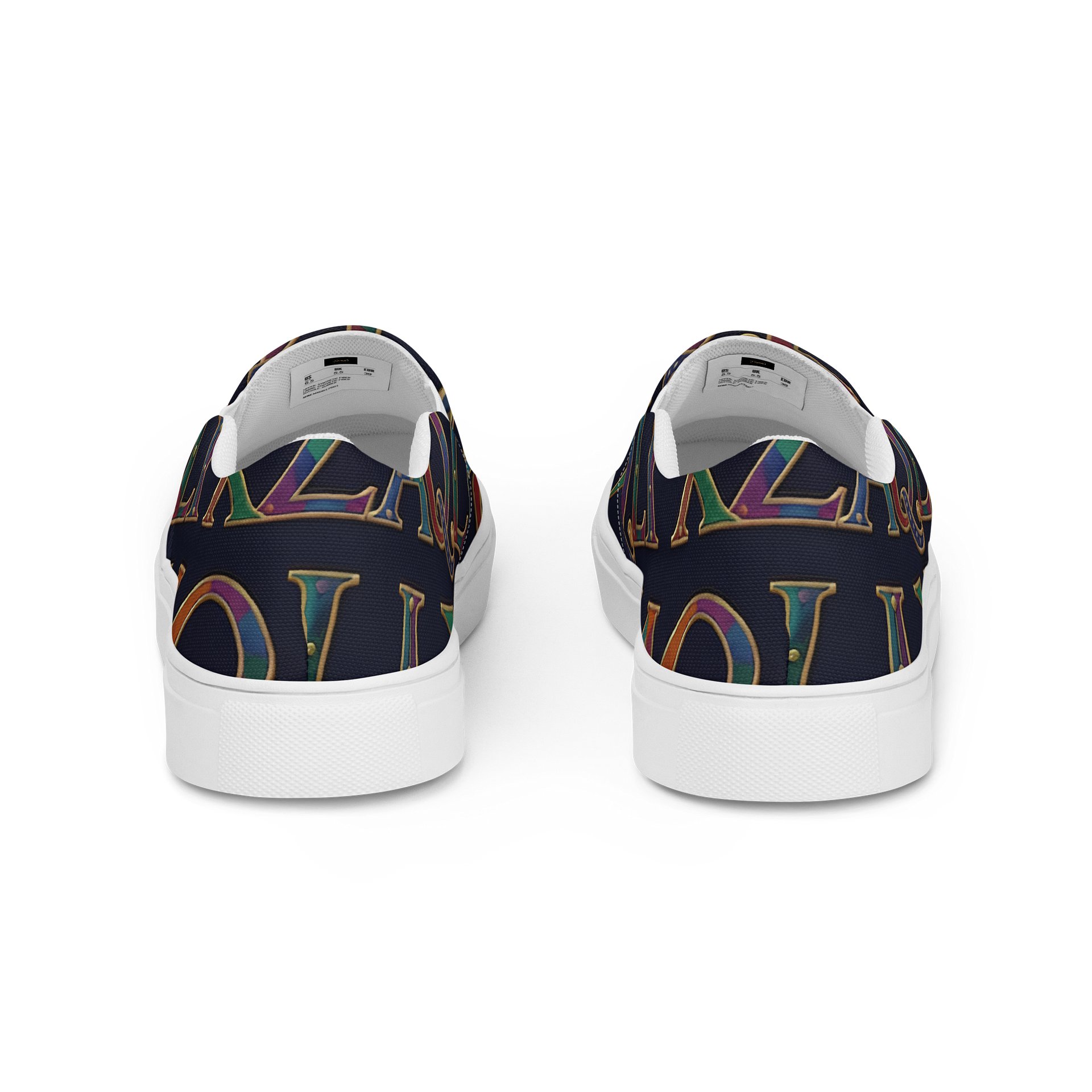 XZAQLI Monogram Men's Canvas Slip-On (Navy Blue) product image (4)