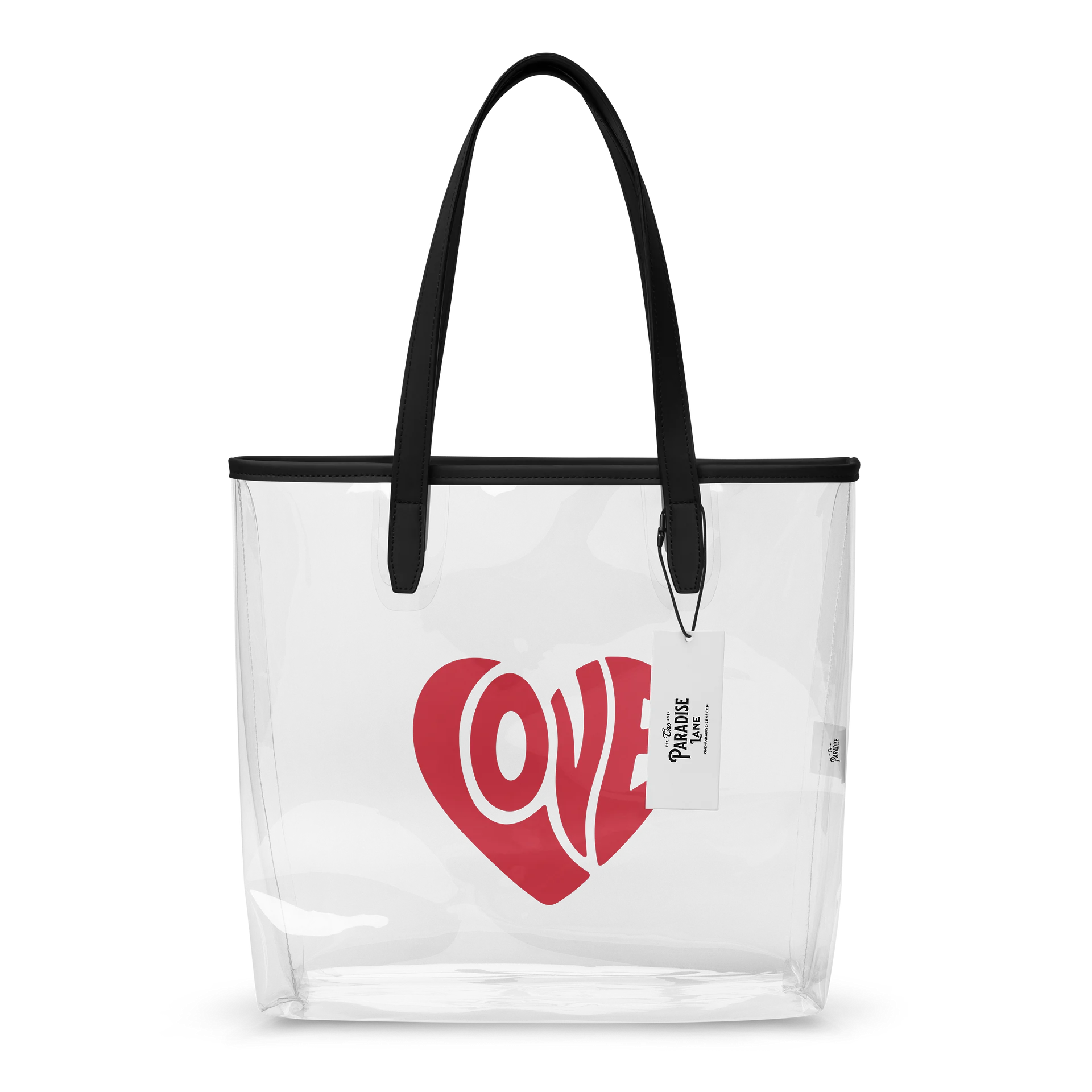 Retro Red Love Heart Clear Tote Bag product image (1)