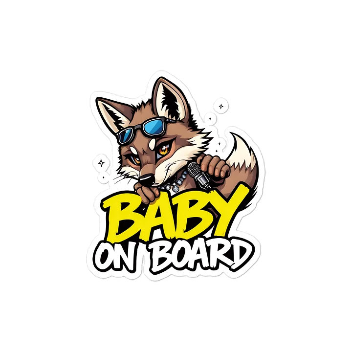 Urban Wolf Baby On Board Car Decal - 5x5 Premium Streetwear Vinyl Sticker - Aesthetic Hip Hop Wolf Graphic for Cars, SUVs & Trucks product image (1)