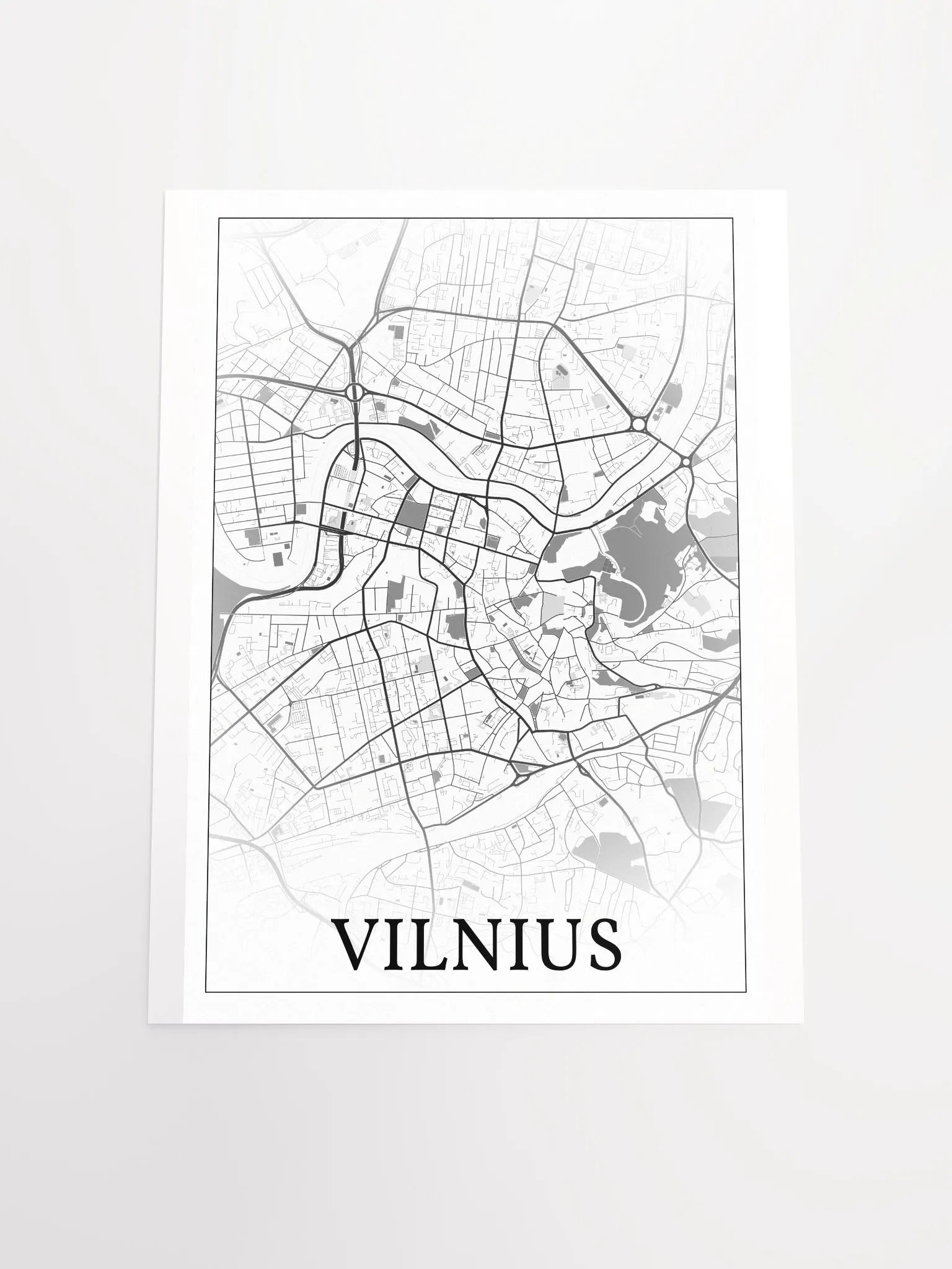 Vilnius, Lithuania, city map print product image (18)