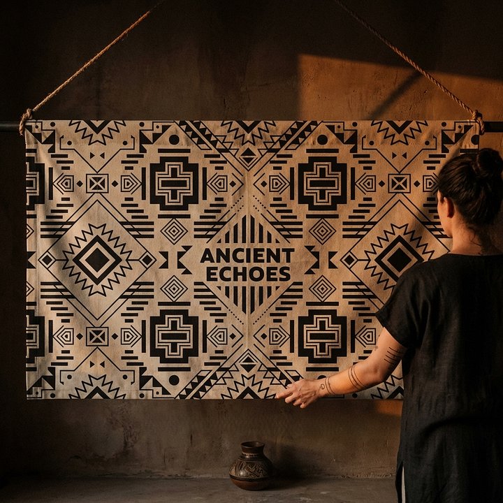 Aztec Ritual Flag — Ancient Geometry 02 product image (2)