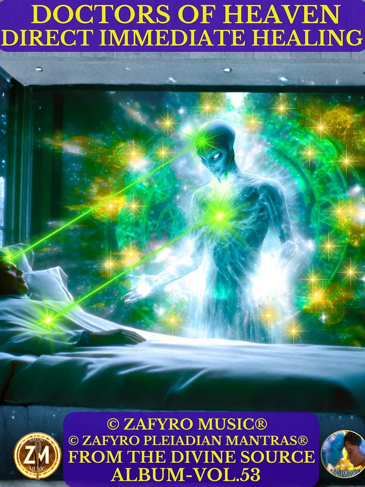 ÁLBUM - VOL. 53 (MUSIC) - DOCTORS OF HEAVEN · DIRECT IMMEDIATE HEALING FROM THE DIVINE SOURCE (© ZAFYRO PLEIADIAN MANTRAS®) - BINAURAL FREQUENCIES product image (1)
