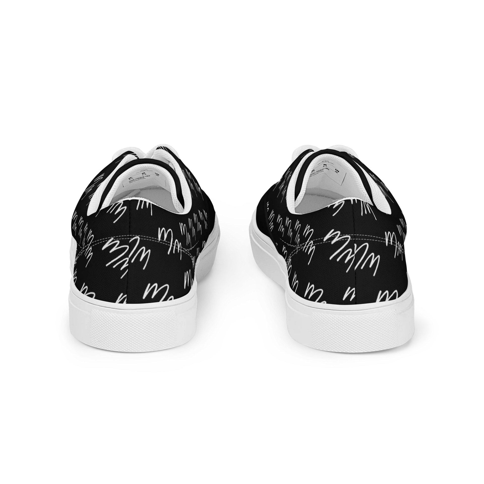 MM02 BLACK AND WHITE LACED UP CANVAS SHOES product image (4)