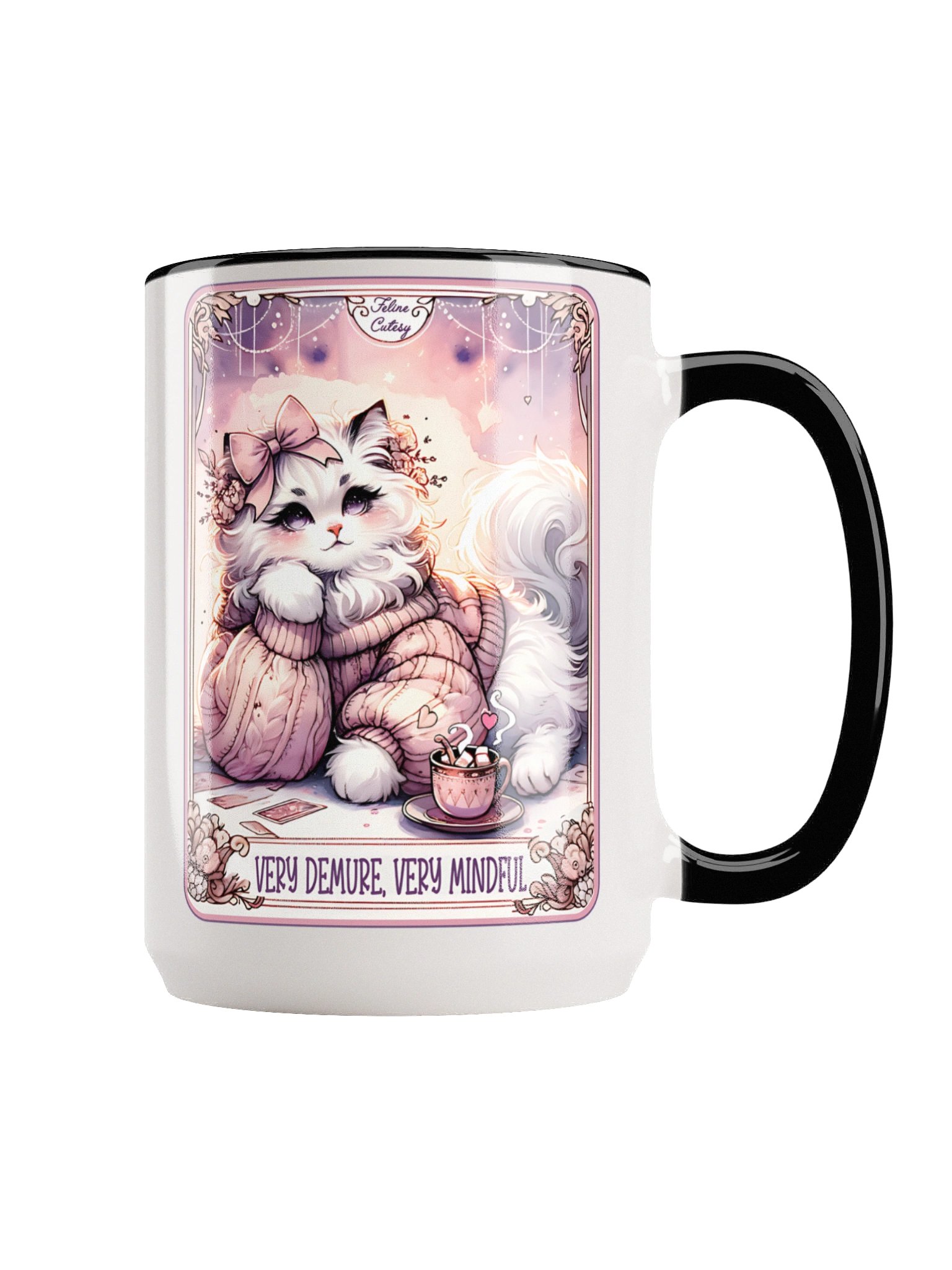 Cozy Cat Mindfulness Mug – 15oz Ceramic product image (1)