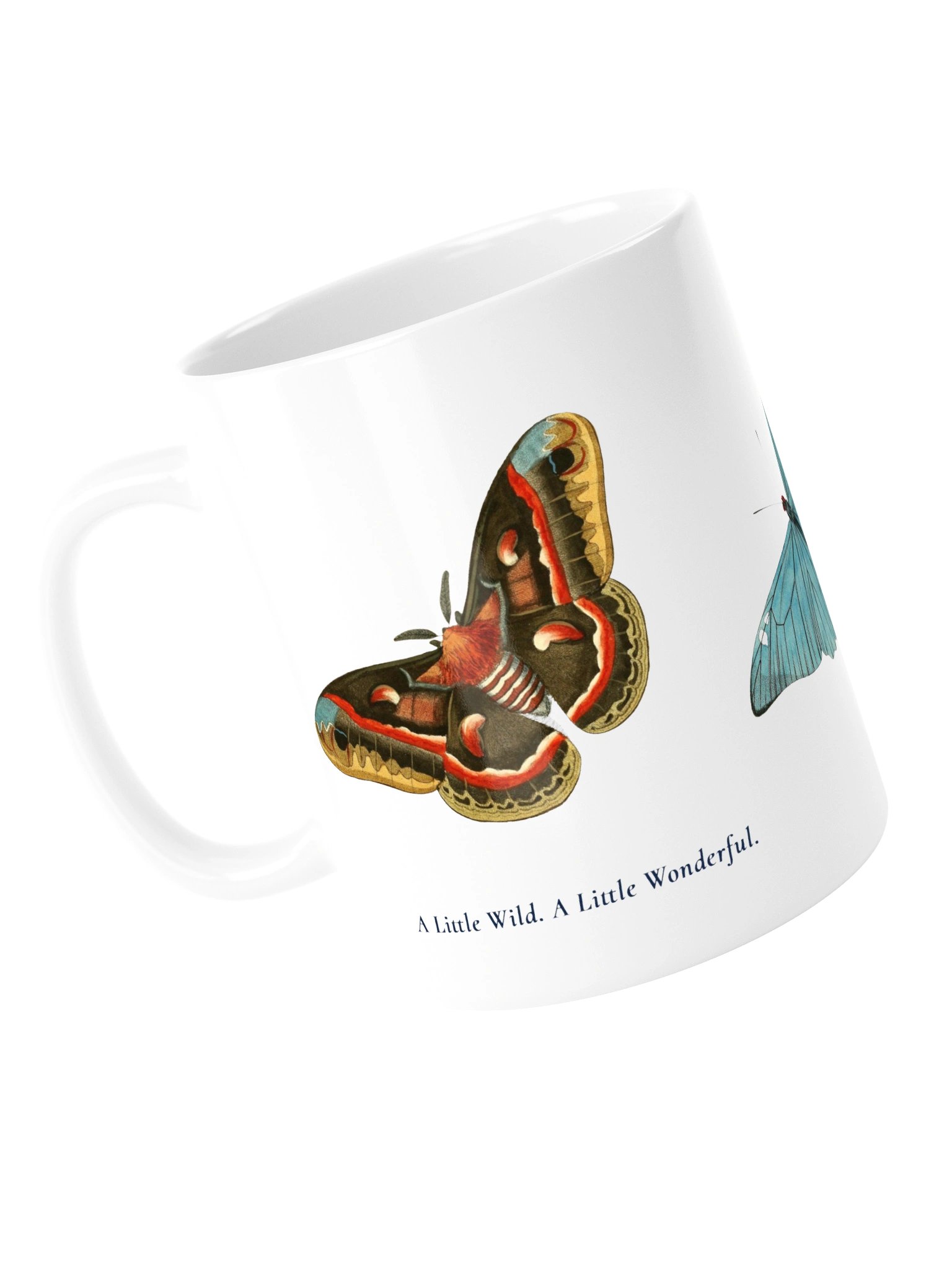 Vintage 3 Butterflys Ceramic Mug - Botanical Art Coffee Cup | BioGardn product image (6)