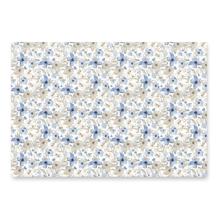 Blue Grey Flowers Paper product image (1)