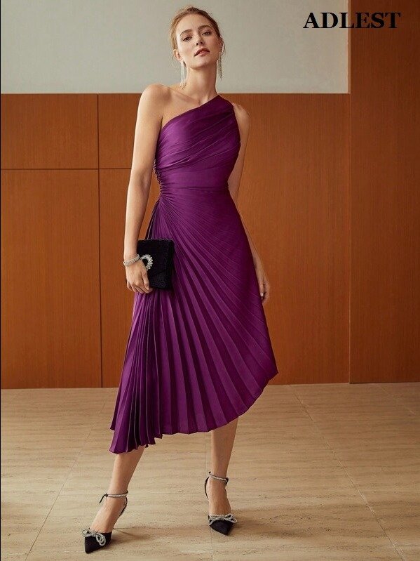 ADLEST | MOTF PREMIUM PLEATED ONE SHOULDER DRESS,HOLIDAY PARTY BIRTHDAY FORMAL EVENING OCCASSION product image (5)
