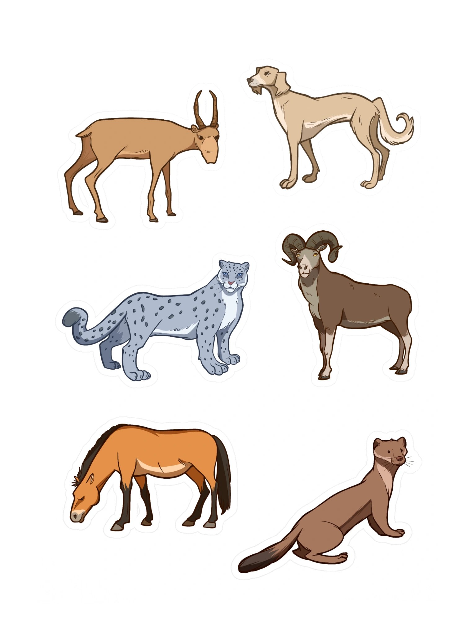 Animals of the Kazahk Steppe - Sticker Sheet #3 product image (1)