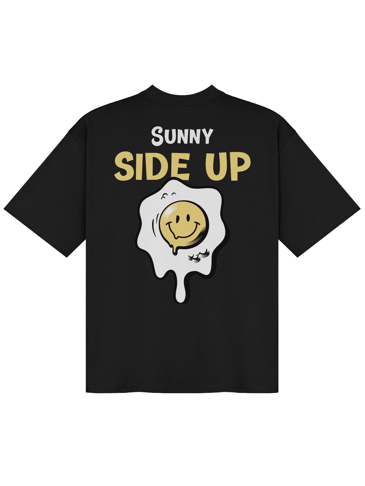 Sunny Side Up Graphic Oversize T-Shirt | Premium Streetwear Black and Dark Blue Tee product image (6)