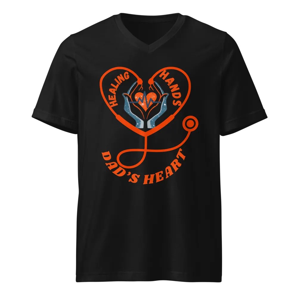 stethoscope, Healing Hands Dad's Heart V-Neck Tee product image (1)