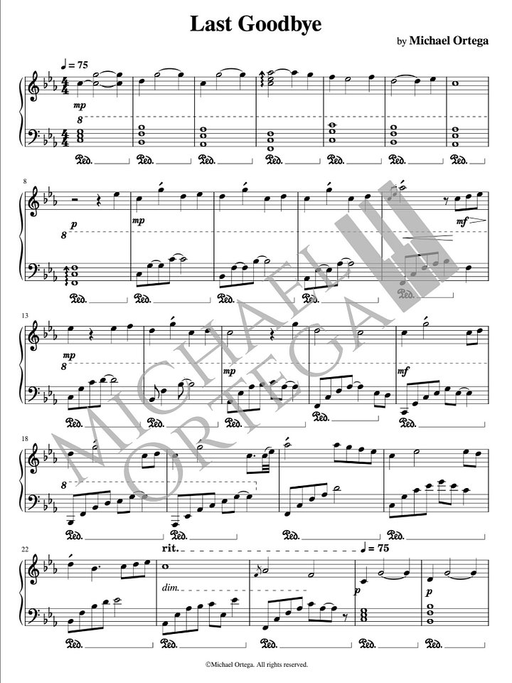 Last Goodbye (Digital Score Download) product image (2)