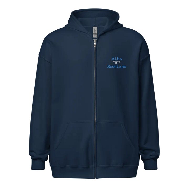 Scotland/Alba Orthodox style Ogham embroidered Zip Hoodie product image (1)