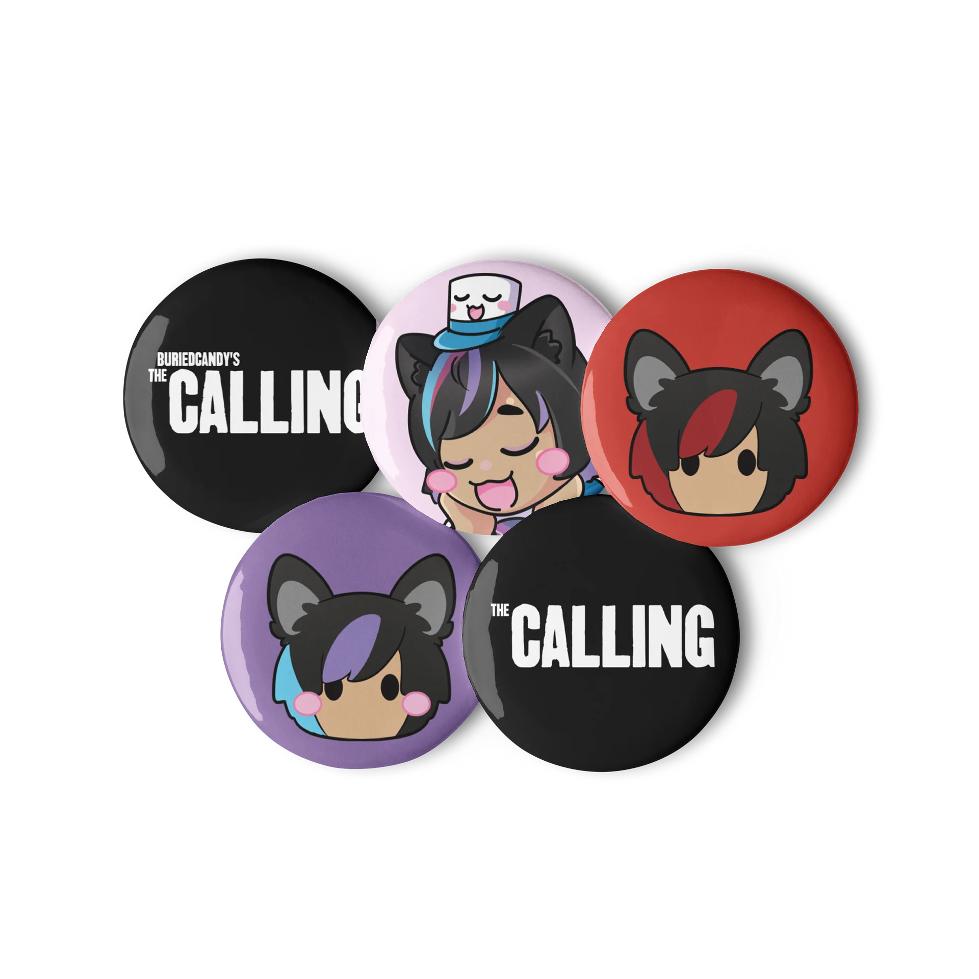 BuriedCandy Chibi and UwU Set of Pin Buttons product image (3)
