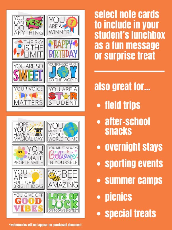 Lunchbox Notes Printables for School Lunches product image (4)
