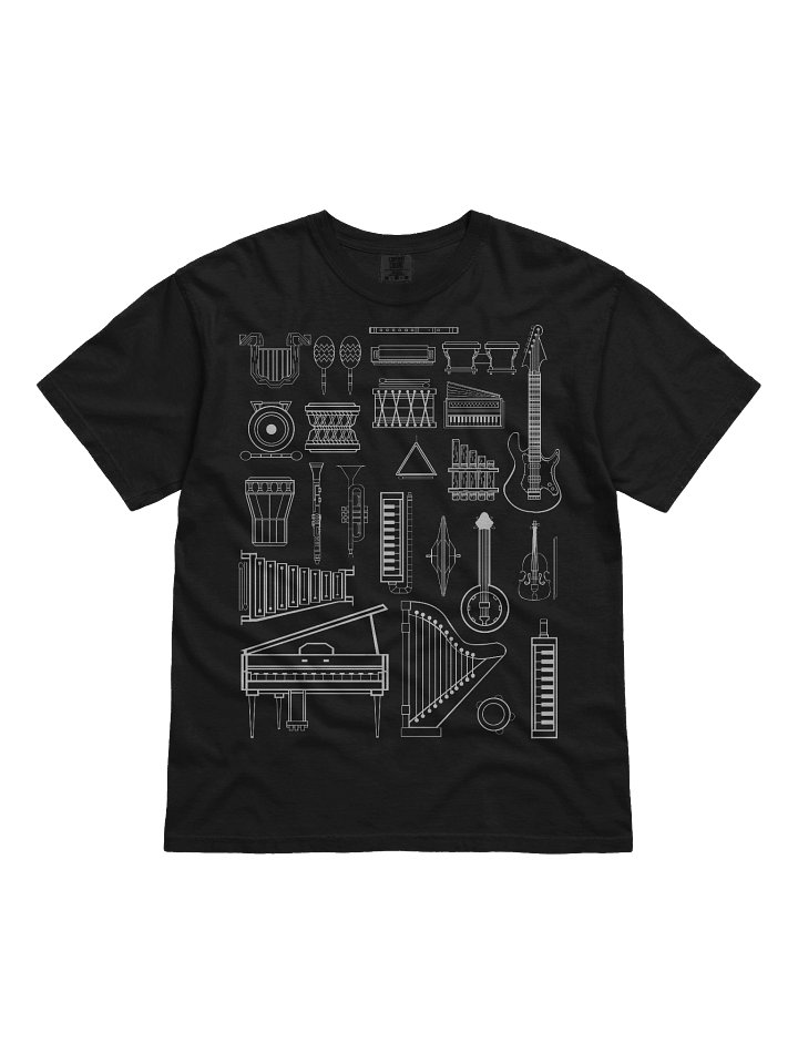 Vintage Musical Instruments Shirt – Retro Music Graphic Tee with Classic Instrument Illustrations product image (4)