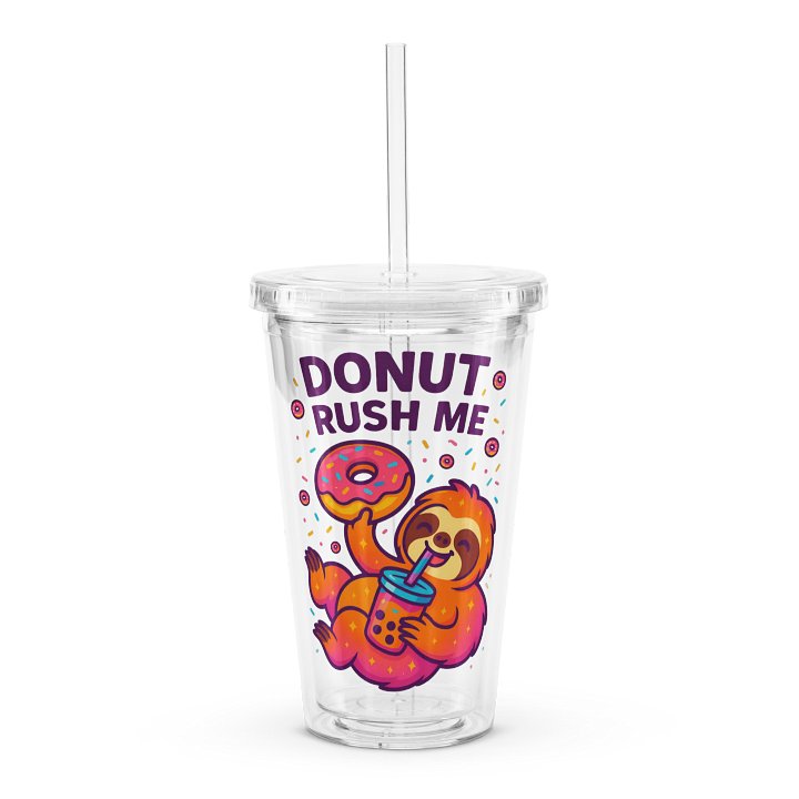 Donut Rush Me – Funny Sloth Tumbler | Sloths Having Snacks Collection product image (1)