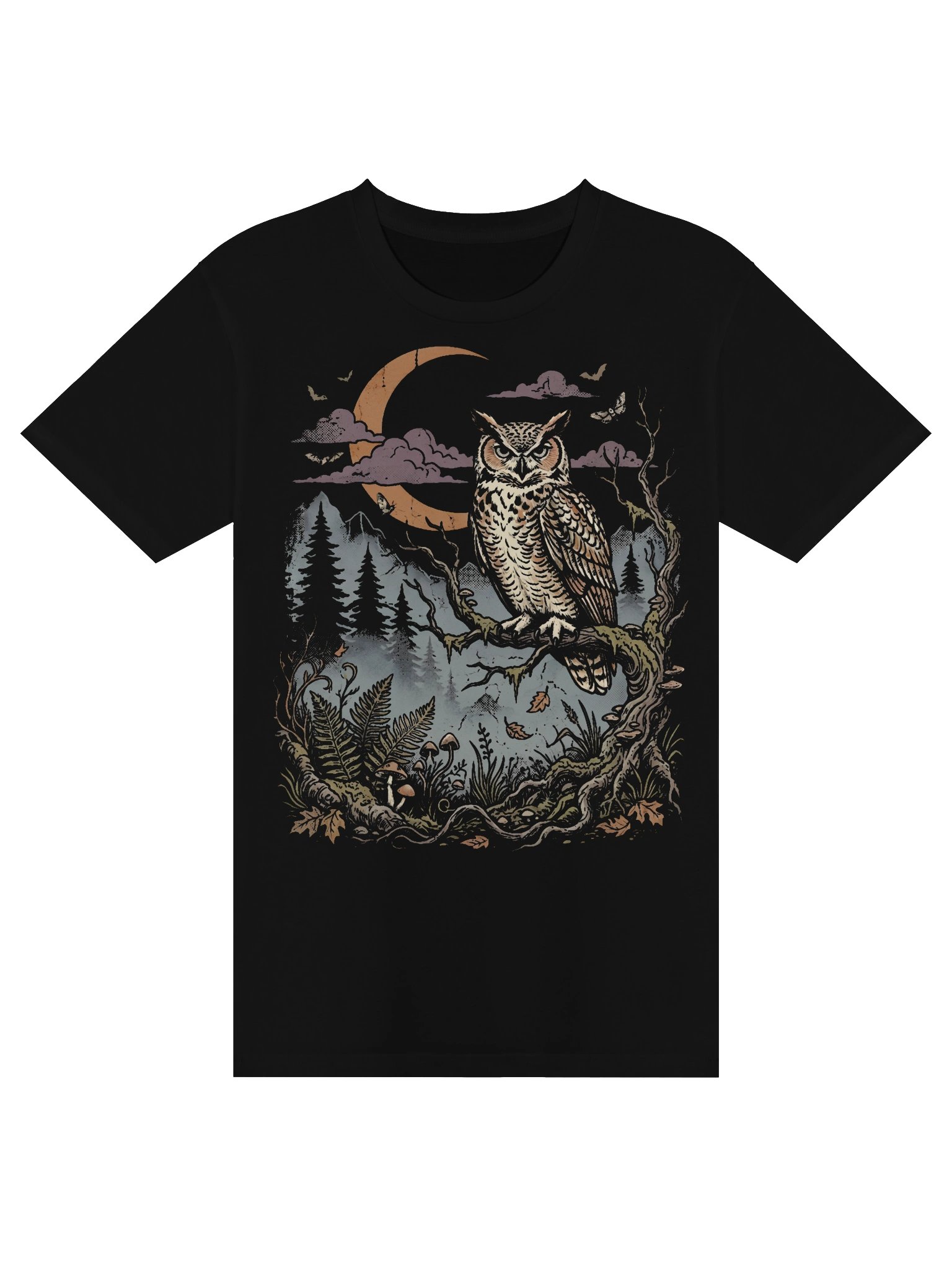 Moonlit Owl – Mystical Forest T-Shirt 🦉🌙🌲 product image (4)