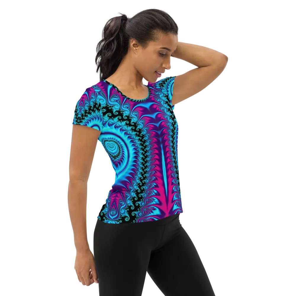 Fractal women's athletic tee - Frost-Fern Forest product image (4)