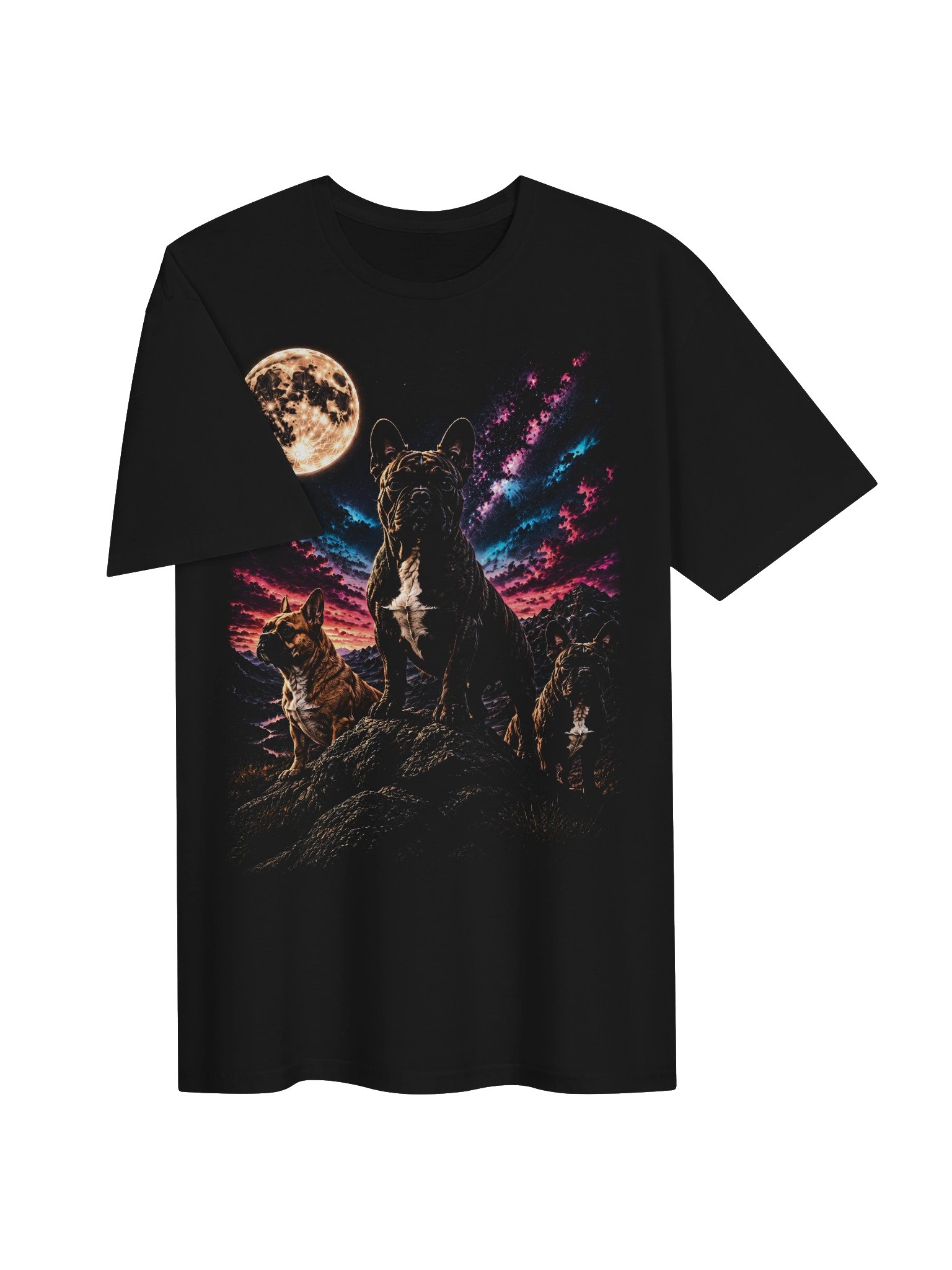 French Bulldog Howling Moon Tshirt | Unexpected Legends Shirt product image (2)