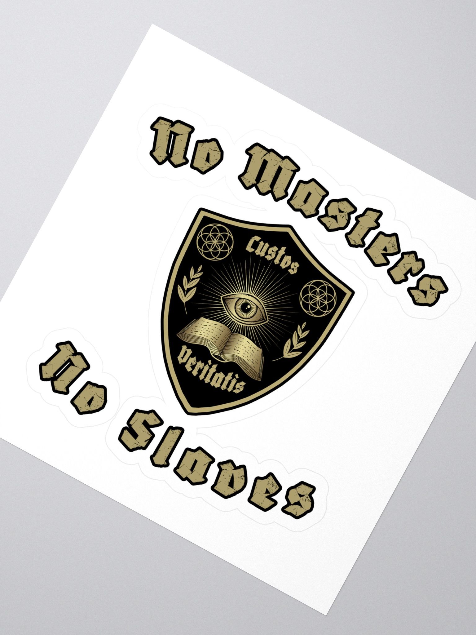 No Masters & No Slaves Shield Sticker product image (2)