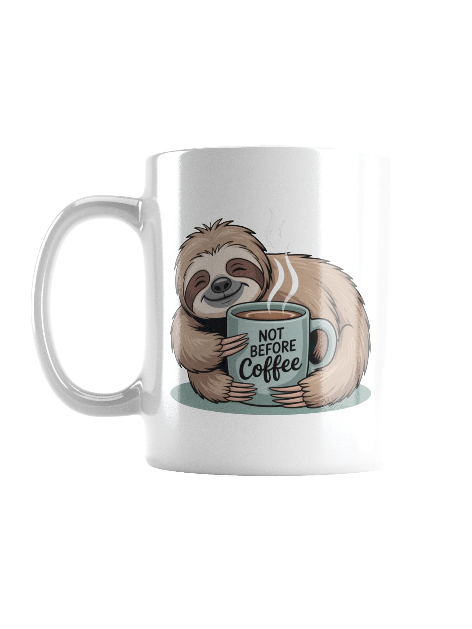 Not Before Coffee Funny Sloth Mug – Lazy Morning Humor product image (1)