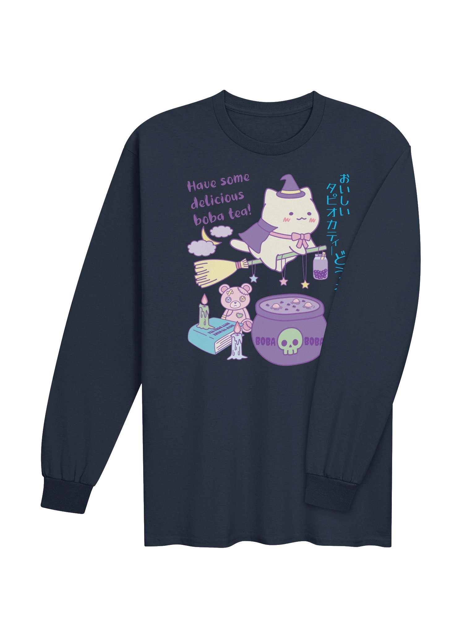 Boba Witch Cat - Unisex Adult Long Sleeve T-shirt product image (3)