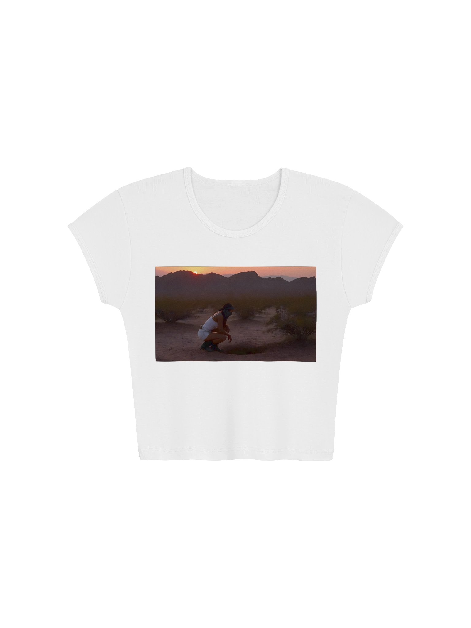 Contore White Desert Dusk Ribbed Crop Top product image (1)