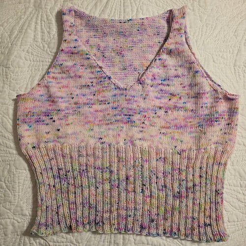 The tank is done!!!! I will weave in ends and block it tomorrow!