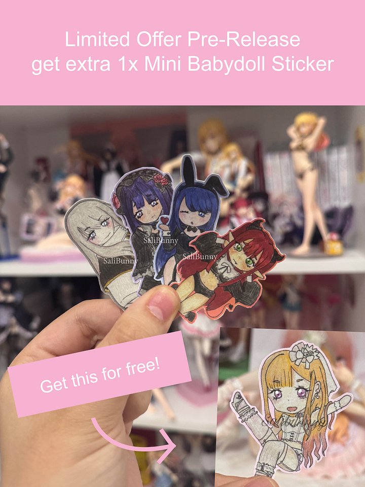 Limited Offer Marin Kitagawa Sticker Set + 1 mini version Babydoll Sticker product image (1)