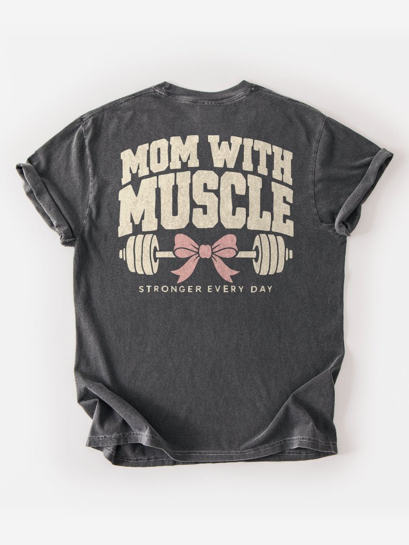 Mom With Muscle Oversized Gym Tee | Pump Cover product image (1)