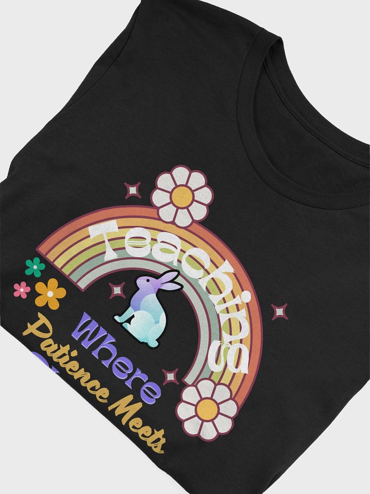 Bunny Teaching Where Patience Meets Chaos, Teachers Bella Canvas T-shirt product image (2)