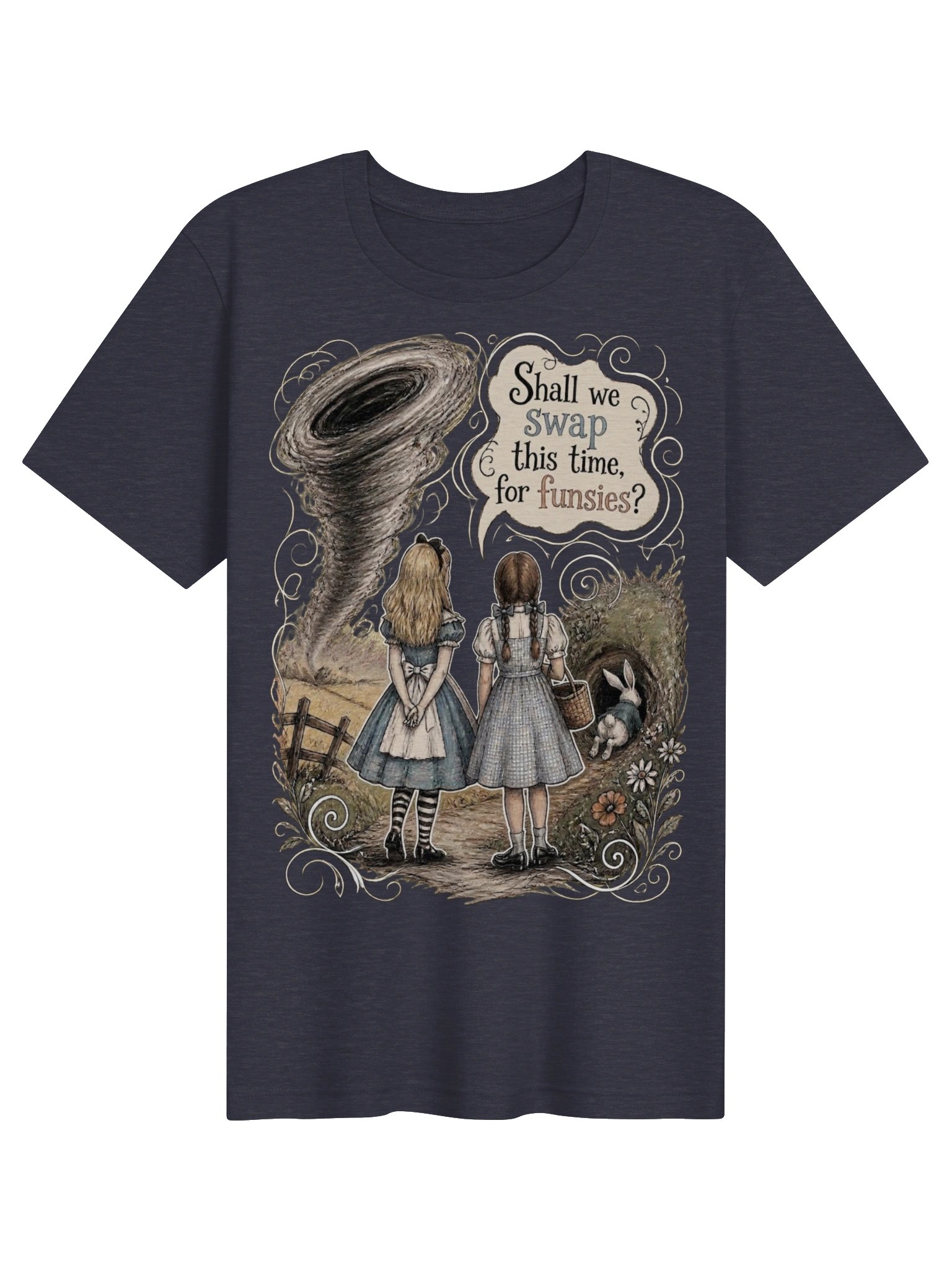 Alice and Dorothy Shirt, Wonderland Meets Oz Funny Tee product image (2)