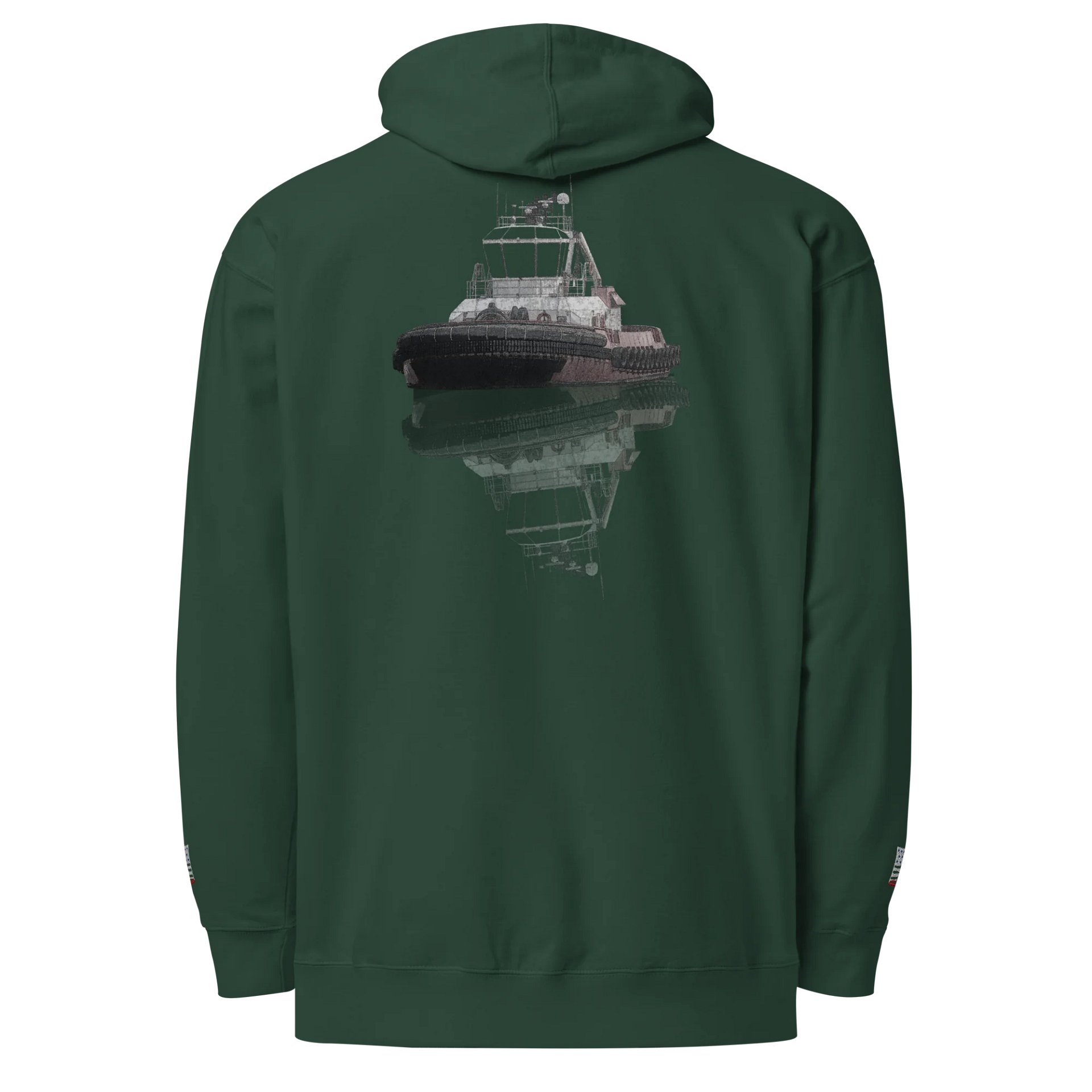 Tug Athena side & Reflection – Maritime Heritage | Twin Anchor Apparel Wheelhouse Watch Line product image (1)