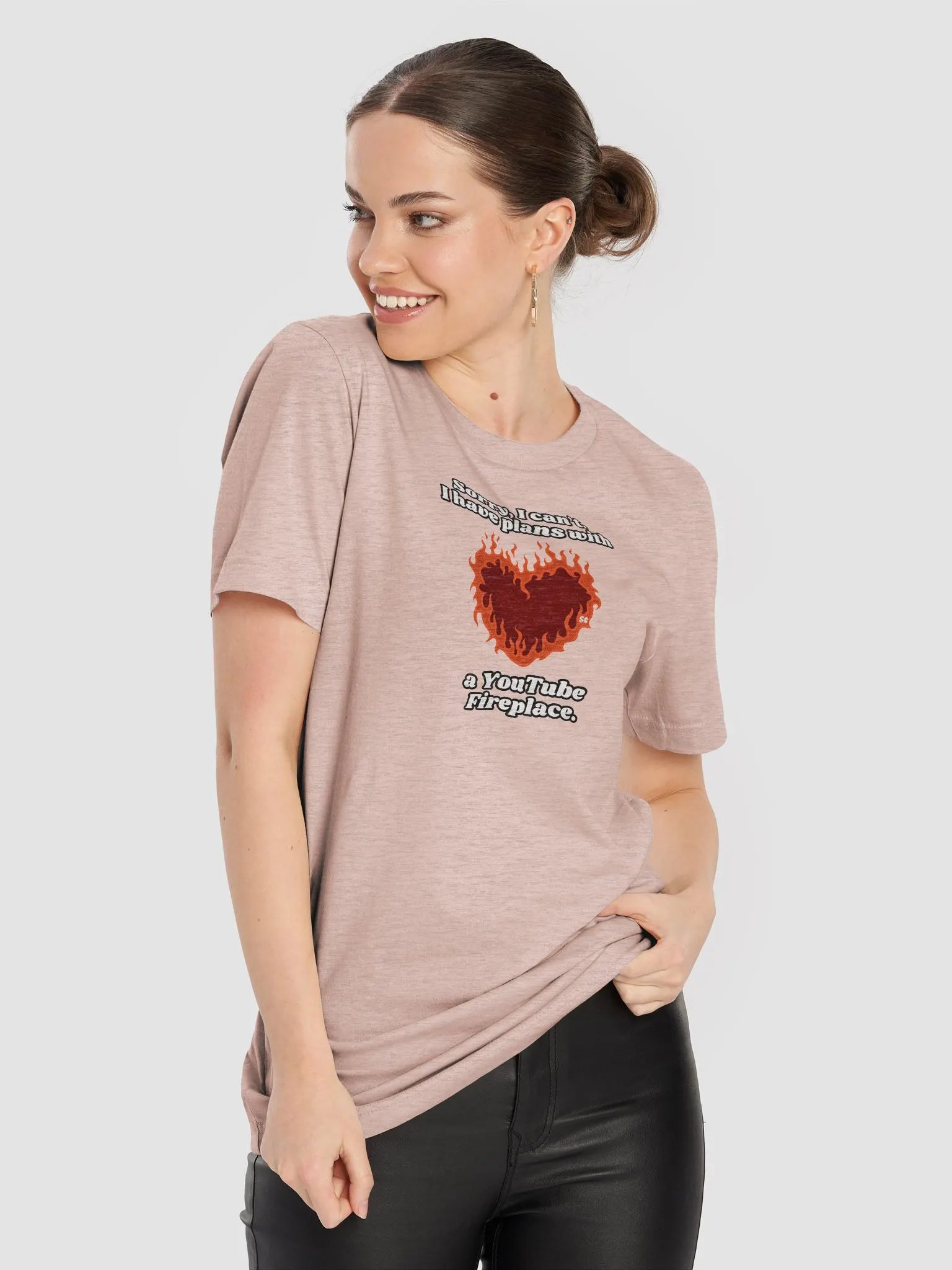 Flaming Heart - Sorry, I Can't. I have Plans With a YouTube Fireplace | Tee product image (6)