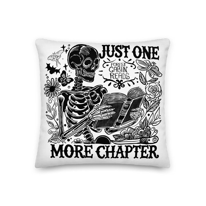 "One More Chapter" Skeleton Throw Pillow product image (2)