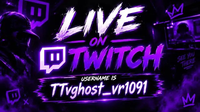 🚨 I’M LIVE ON TWITCH! 🚨 💜 Come join the stream, chill with the community, and watch the action unfold! 🎮🔥 🎥 Twitch: TTvghost_vr1091 👑 Drop a follow, say hello in chat, and become part of the Ghost community! 💜 Likes, follows, shares, and support are always appreciated! #Twitch #TwitchStreamer #TTvghost_vr1091 #Gaming #VRGaming  