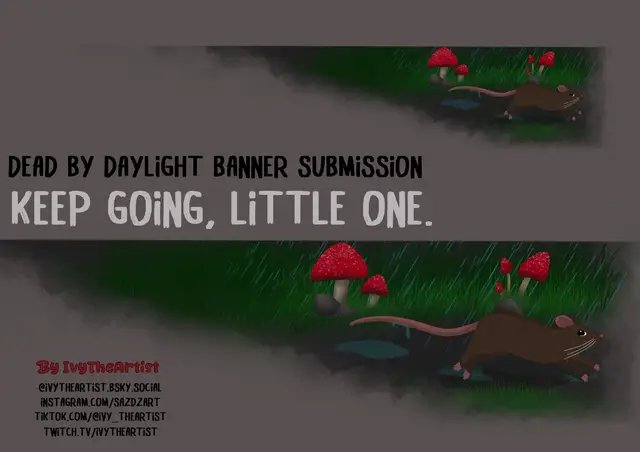 this one was submitted last year but I've tried my luck again this year! inspired by the little shower rats in Lerys ❤️ #dbd #dbdcosmetics #art #deadbydaylight #dbdedits 