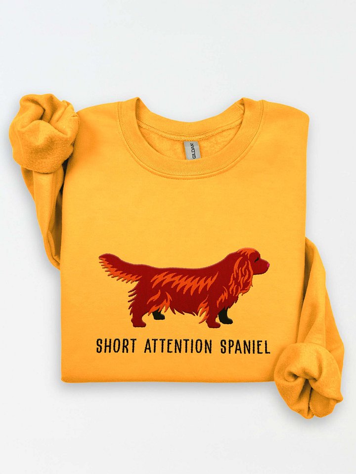 Short Attention Spaniel Sweatshirt (Embroidered) of a Sussex Spaniel(Liver) product image (1)