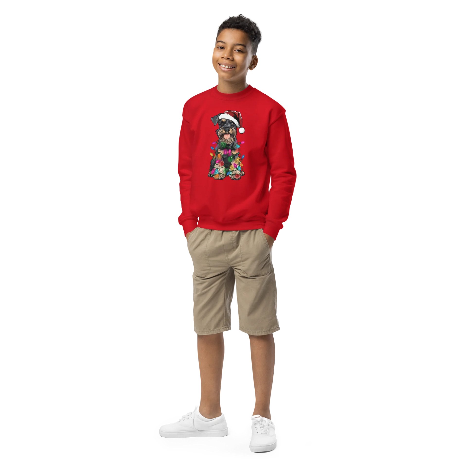 Funny Christmas Mini Schnauzer(Black & Tan) Youth Sweatshirt product image (1)