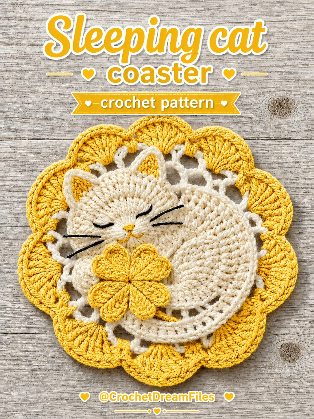 Sleeping Cat Crochet Coaster Pattern product image (2)
