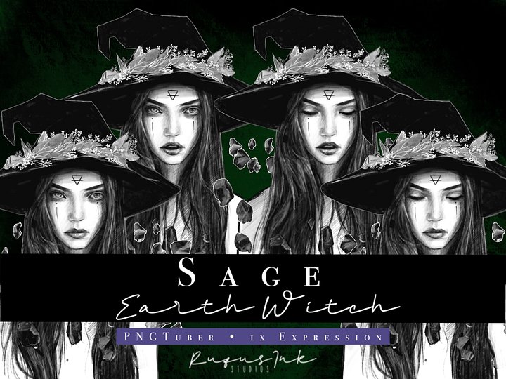 Sage - Earth Witch PNGTuber | 3 Expressions | Ready to Use product image (2)