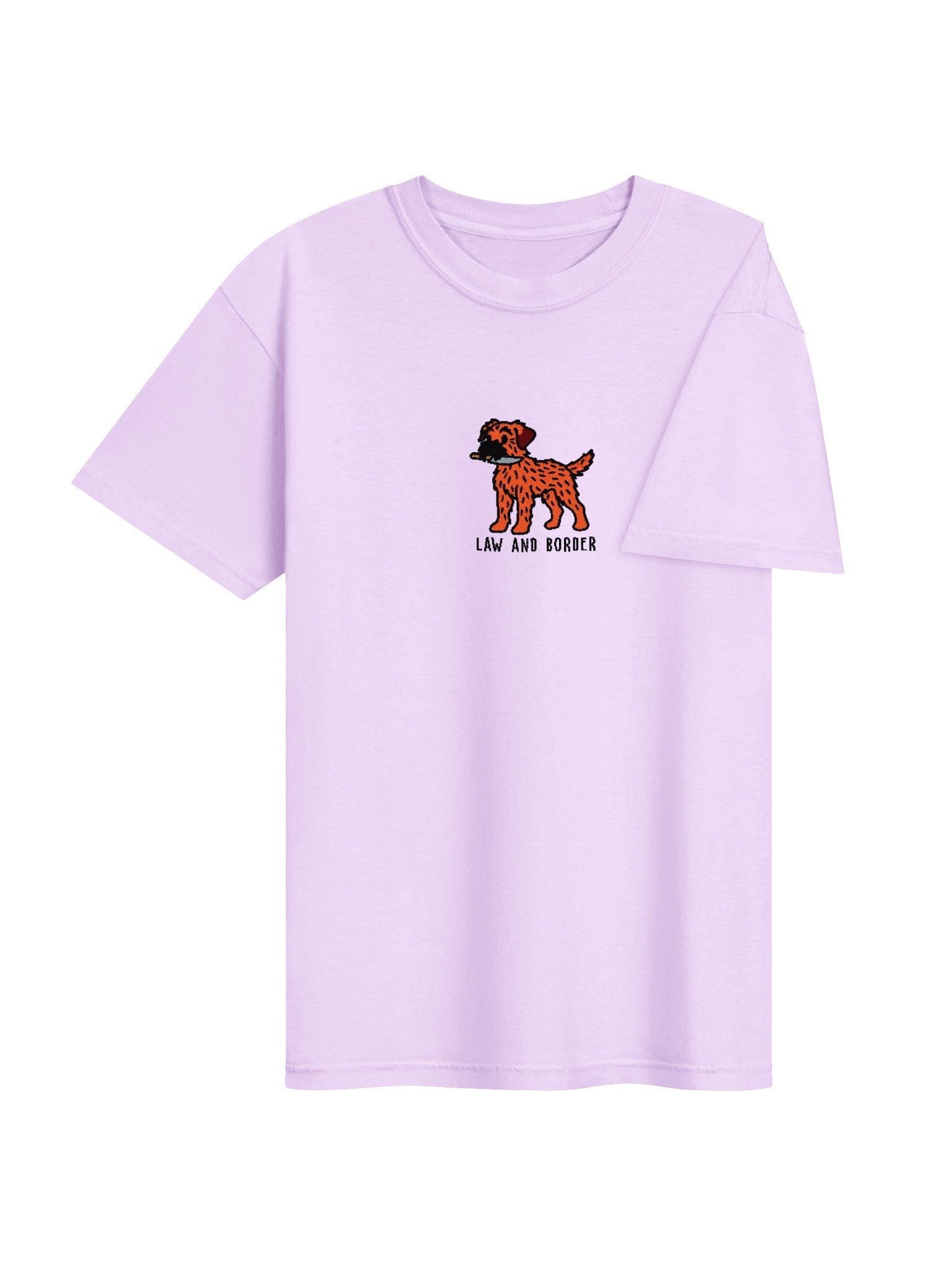 Law and Border Funny Chibi-Style Embroidered T-Shirt for Border Terrier(Red) Owners product image (94)