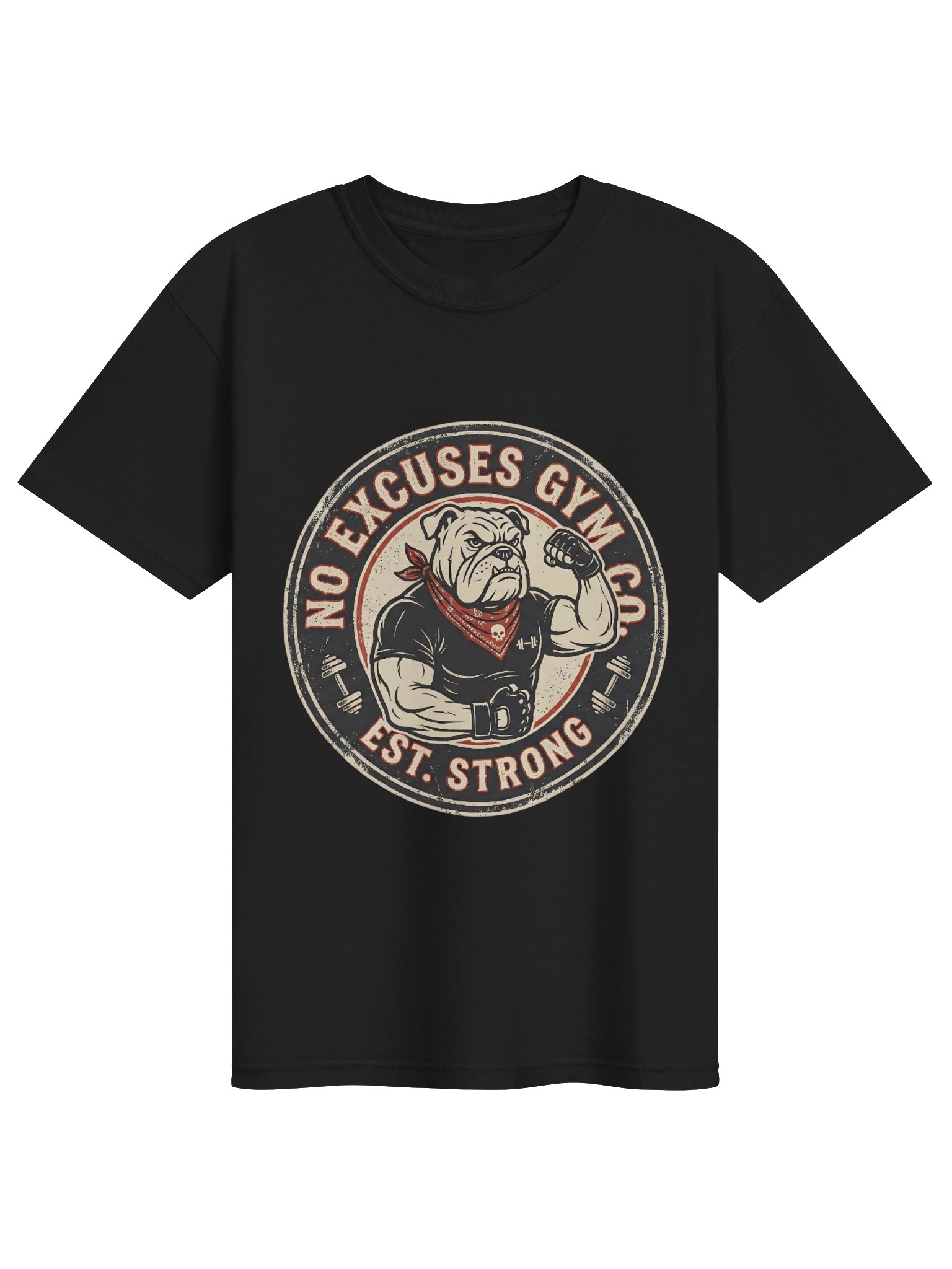 No Excuses Gym Co. - Vintage Bulldog Workout T-Shirt product image (1)