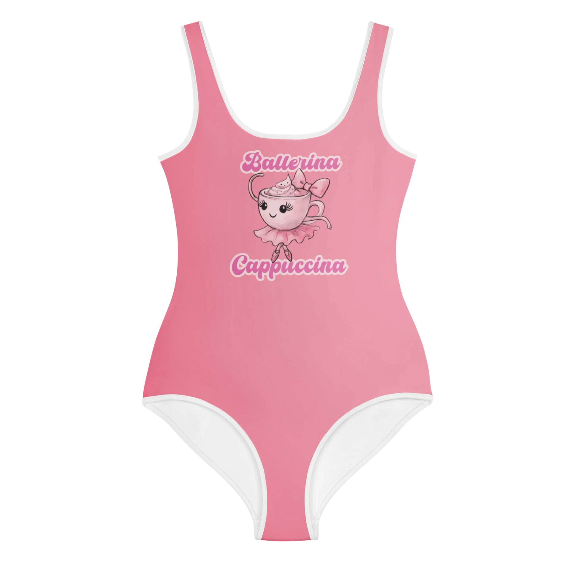 Ballerina Cappuccina watercolor design – Youth Girl Swimsuit product image (1)