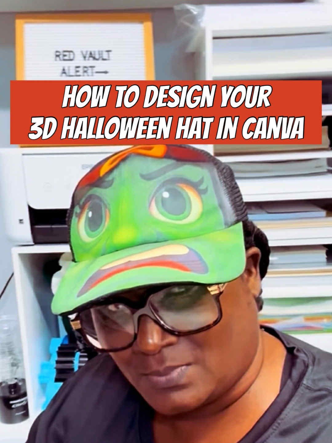 VIP Members Only! Halloween 3D Sublimation Face Hat Templates - Editable in Canva PDF product image (4)