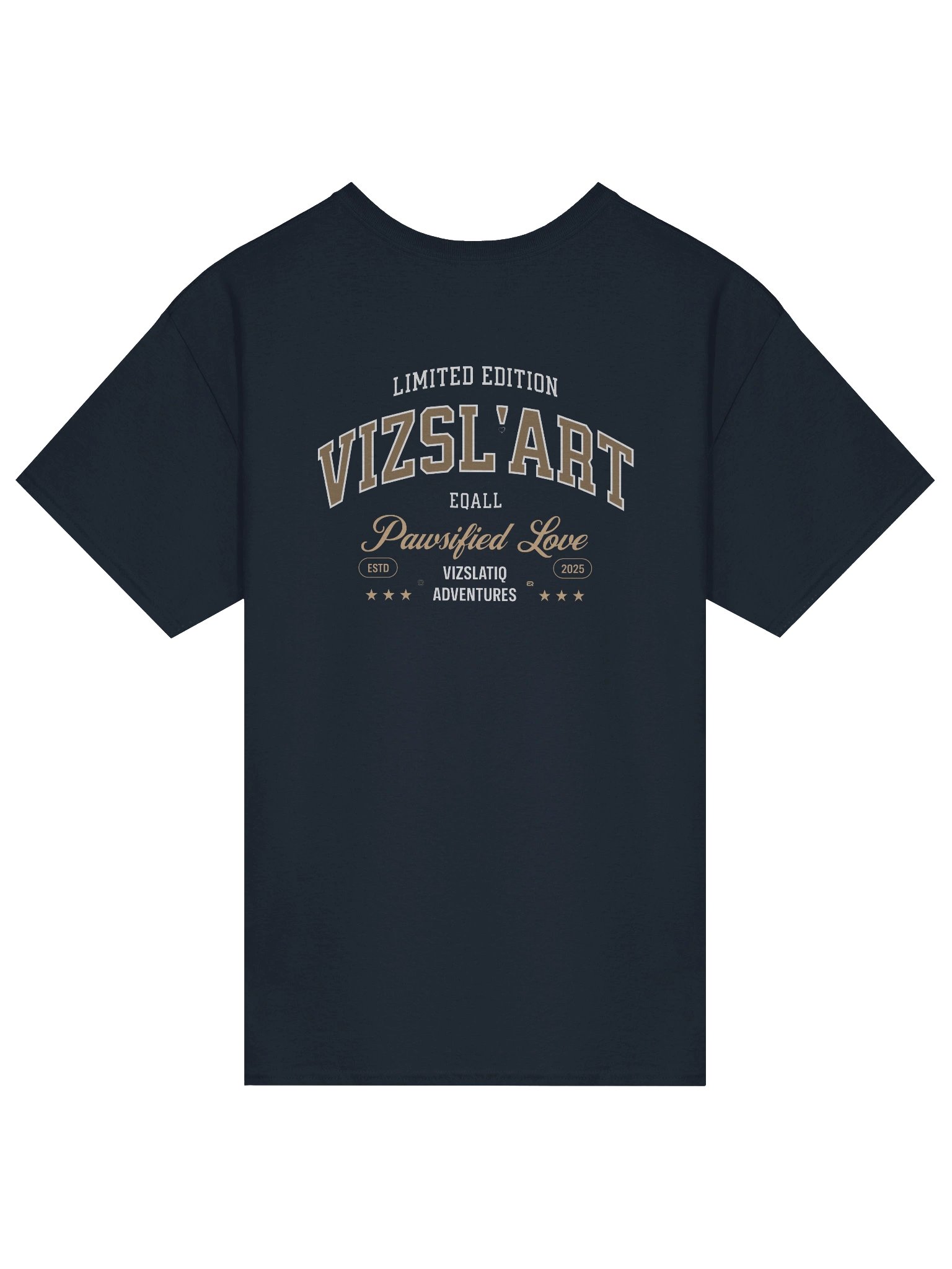 PAWSETIQ 100% Cotton Unisex Gildan T-shirt by EQALL® Essentials: VIZSL' Art_White_Light Brown_Beige product image (2)