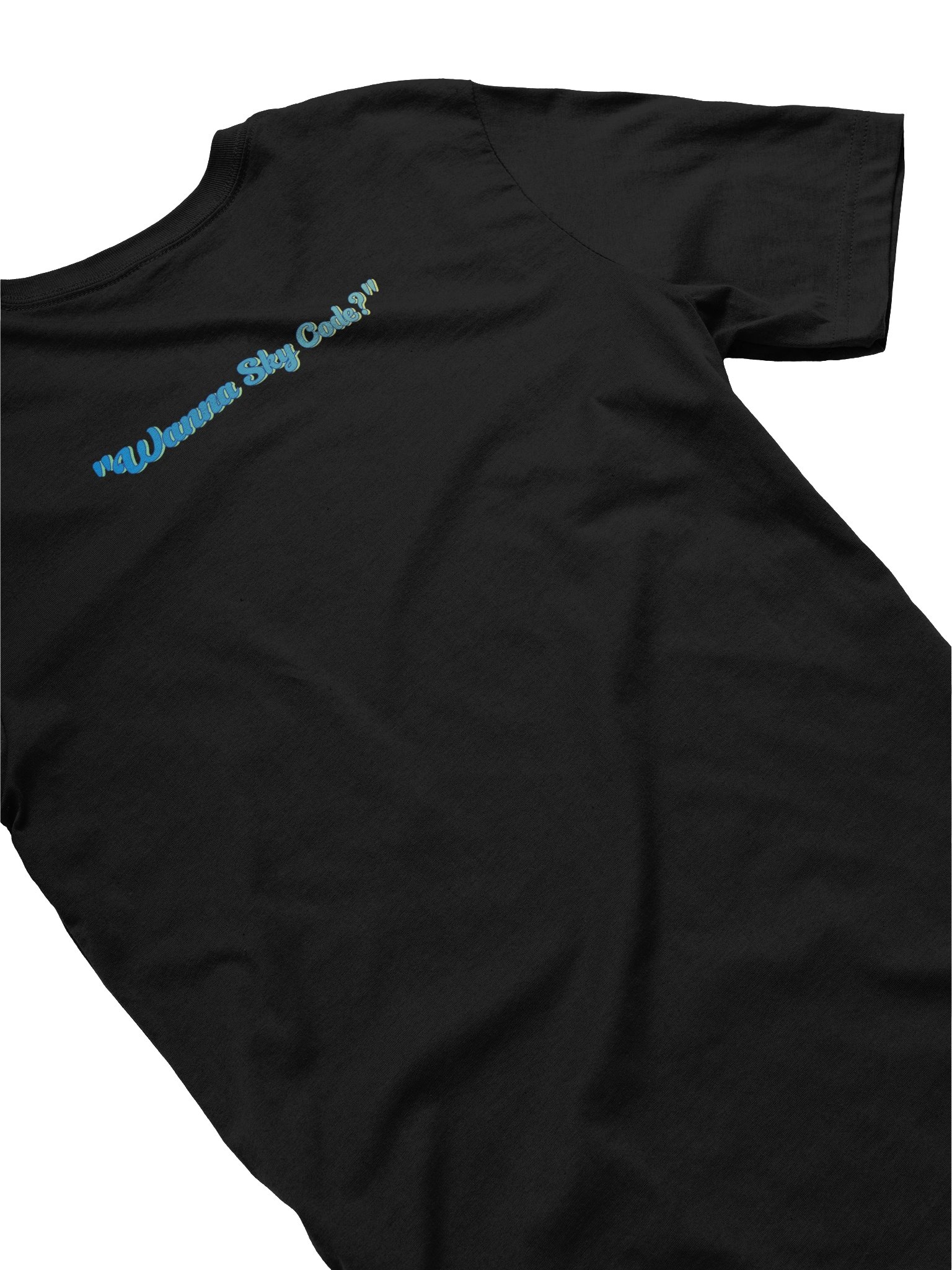 T - Black - "Wanna Sky Code?" on back product image (4)